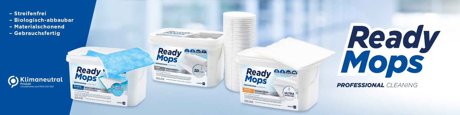 ReadyMops – vorgetränkte Reinigungsmopps für die professionelle Bodenreinigung